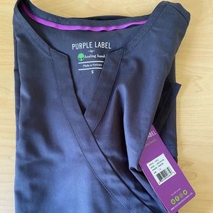 NWT Purple Label Gray Scrub Top